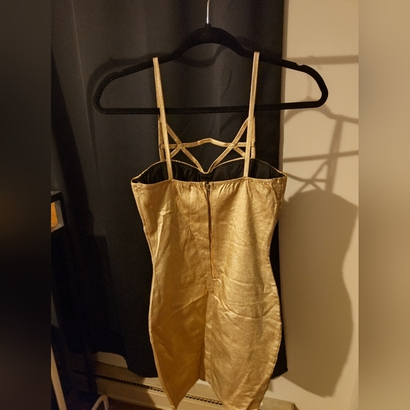 Symphony Gold Sexy Metallic Bandage Bodycon Dress - Picture 2 of 3